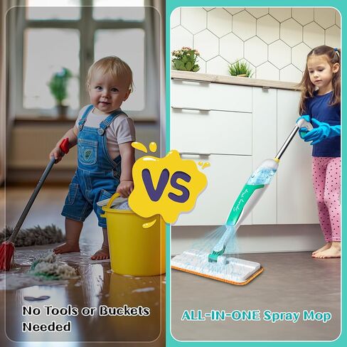 مجموعة تنظيف الأطفال Mop تنظف في الواقع ، Mini Stiddler Size Kids Pray Mop Works حقًا ، وأعمال صغيرة قابلة للفصل Mop Interactive Kid Play Play Gift for Boys Girls in Kuwait