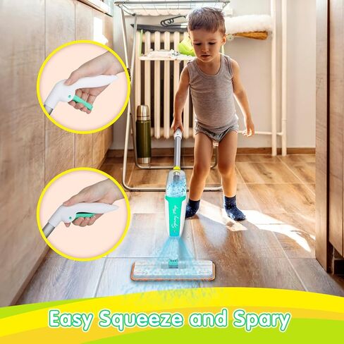 مجموعة تنظيف الأطفال Mop تنظف في الواقع ، Mini Stiddler Size Kids Pray Mop Works حقًا ، وأعمال صغيرة قابلة للفصل Mop Interactive Kid Play Play Gift for Boys Girls in Kuwait