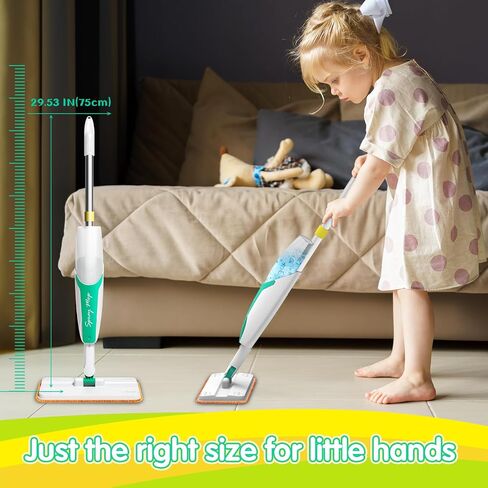 مجموعة تنظيف الأطفال Mop تنظف في الواقع ، Mini Stiddler Size Kids Pray Mop Works حقًا ، وأعمال صغيرة قابلة للفصل Mop Interactive Kid Play Play Gift for Boys Girls in Kuwait