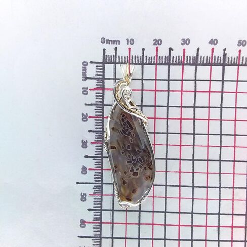 Turkish Stick Agate, wire-wrapped, necklace, sterling silver, 14k gold filled, handmade, unique, jewelry, gift for women, brown, 1975 in Saudi Arabia