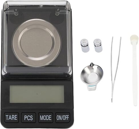 Pocreation 50g milligram مقياس ، شاشة LCD الخلفية الإلكترونية المجوهرات ومقياس الأحجار الكريمة مع غطاء الوجه لمسحوق الأحجار الكريمة للمجوهرات الذهبية in Saudi Arabia