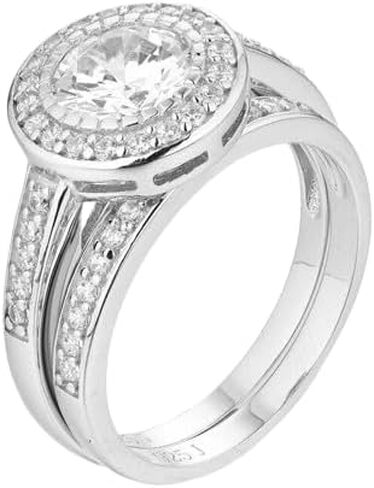 ICEDOUT 2 CT Round Round Cut Miamond Pzel Halo Consigning Beatherity Ring مجموعة 14K أبيض الذهب اللامعة المصنوعة يدويًا 925 Sterling Silver Propose Ring Gorgeous Anniversary Gift for Her in Saudi Arabia