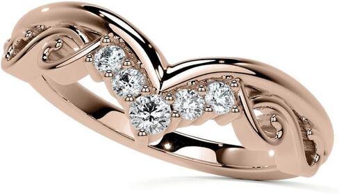 1CT-3CT Round Cut Ring Moissanite Bridal Ring مجموعة للنساء الحلقة المصنوعة يدويًا للسيدات ، وعدها (1.5 م ، وردة) in Saudi Arabia