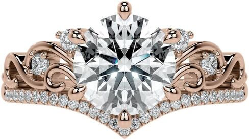 1CT-3CT Round Cut Ring Moissanite Bridal Ring مجموعة للنساء الحلقة المصنوعة يدويًا للسيدات ، وعدها (1.5 م ، وردة) in Saudi Arabia