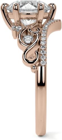 1CT-3CT Round Cut Ring Moissanite Bridal Ring مجموعة للنساء الحلقة المصنوعة يدويًا للسيدات ، وعدها (1.5 م ، وردة) in Saudi Arabia