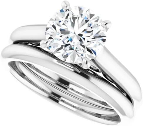 1.5 CT Moissanite يدويًا خاتم الزفاف مجموعة خاتم الذكرى السنوية للنساء ، وتصميم على طراز Solitaire ، وهدايا وعد بها (أبيض ، قص القلب) in Saudi Arabia