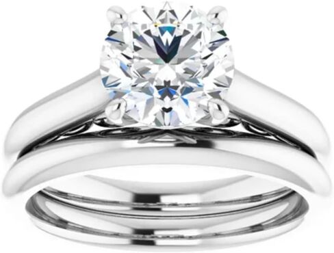 1.5 CT Moissanite يدويًا خاتم الزفاف مجموعة خاتم الذكرى السنوية للنساء ، وتصميم على طراز Solitaire ، وهدايا وعد بها (أبيض ، قص القلب) in Saudi Arabia