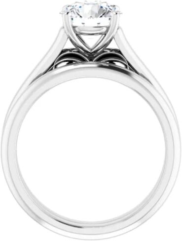 1.5 CT Moissanite يدويًا خاتم الزفاف مجموعة خاتم الذكرى السنوية للنساء ، وتصميم على طراز Solitaire ، وهدايا وعد بها (أبيض ، قص القلب) in Saudi Arabia