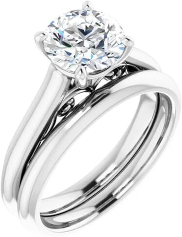 1.5 CT Moissanite يدويًا خاتم الزفاف مجموعة خاتم الذكرى السنوية للنساء ، وتصميم على طراز Solitaire ، وهدايا وعد بها (أبيض ، قص القلب) in Saudi Arabia