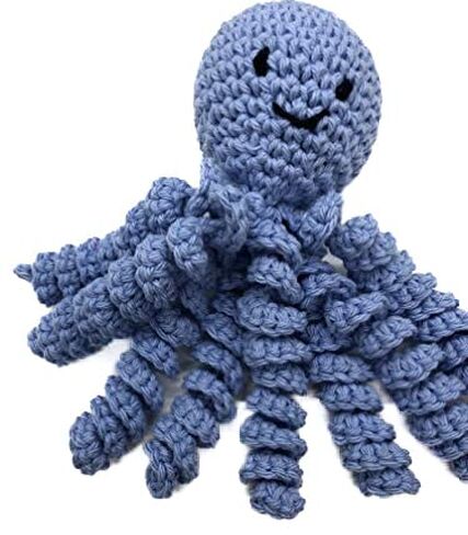 Crochet Octopus for Preemies, Crochet Octopus for Babies in Light Blue, Crochet Amigurumi in Kuwait