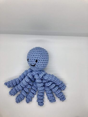 Crochet Octopus for Preemies, Crochet Octopus for Babies in Light Blue, Crochet Amigurumi in Kuwait