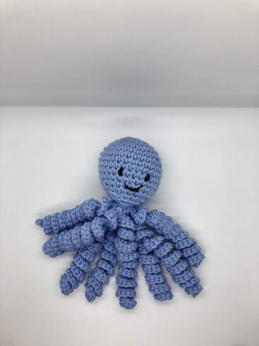 Crochet Octopus for Preemies, Crochet Octopus for Babies in Light Blue, Crochet Amigurumi in Kuwait