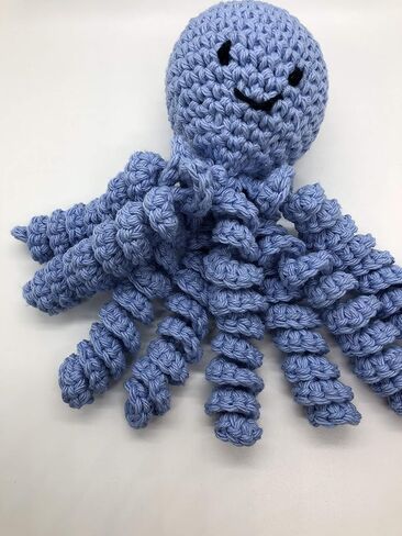 Crochet Octopus for Preemies, Crochet Octopus for Babies in Light Blue, Crochet Amigurumi in Kuwait
