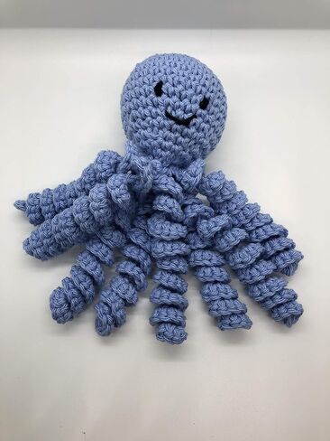 Crochet Octopus for Preemies, Crochet Octopus for Babies in Light Blue, Crochet Amigurumi in Kuwait