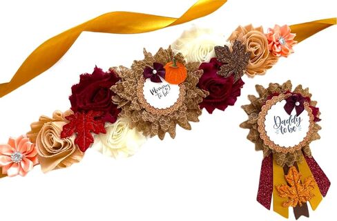 Fall Pumpkin Maternity Sash, Fall Theme baby shower Sash, Fall colors baby shower mom to be sash, Maternity sash for Autumn Maternity Sash in Saudi Arabia