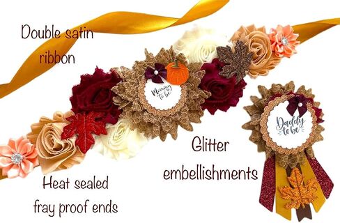 Fall Pumpkin Maternity Sash, Fall Theme baby shower Sash, Fall colors baby shower mom to be sash, Maternity sash for Autumn Maternity Sash in Saudi Arabia