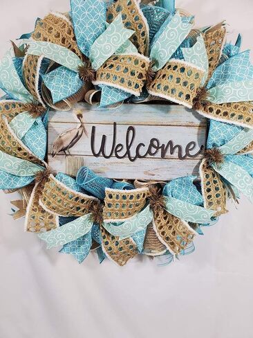 Beach Wreath,Door Decor,Front Door Wreath,Welcome Wreath,Porch Wreath,Outdoor Wreath,SpringWreath,Summer Wreath in Saudi Arabia