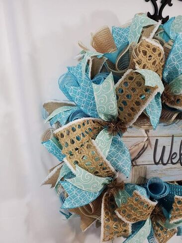 Beach Wreath,Door Decor,Front Door Wreath,Welcome Wreath,Porch Wreath,Outdoor Wreath,SpringWreath,Summer Wreath in Saudi Arabia