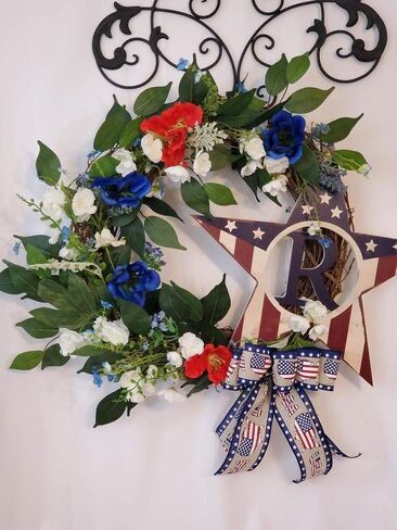 4th of July Wreath Monogram R in Saudi Arabia
