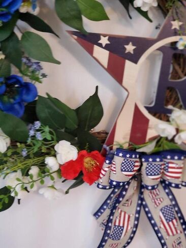 4th of July Wreath Monogram R in Saudi Arabia