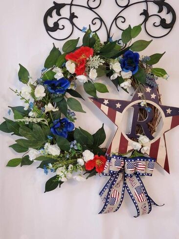 4th of July Wreath Monogram R in Saudi Arabia