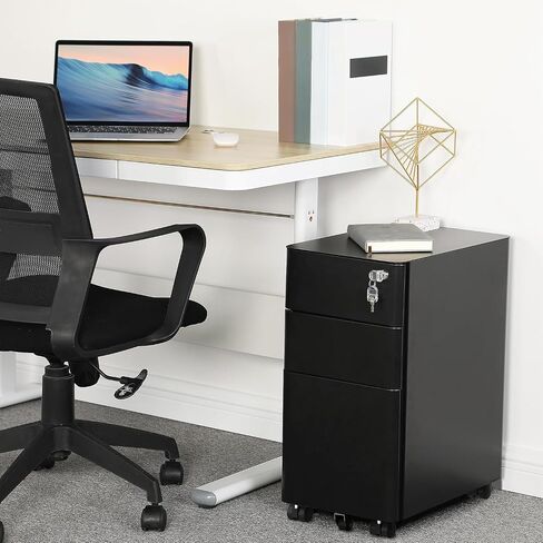 Yitahome 3 File File File Cabinet ، خزانة ملفات الهاتف المحمول للمكتب المنزلي ، أدراج خزانة الملفات المعدنية مع المفاتيح ، خزانة تخزين المكاتب مسبقًا لـ A4/Letter/Legal (أبيض) in Saudi Arabia