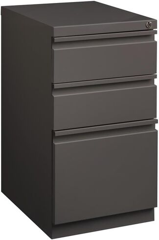 BOWERY HILL 20" 3-Drawer Modern Metal Mobile Pedestal File Cabinet in Espresso in Saudi Arabia