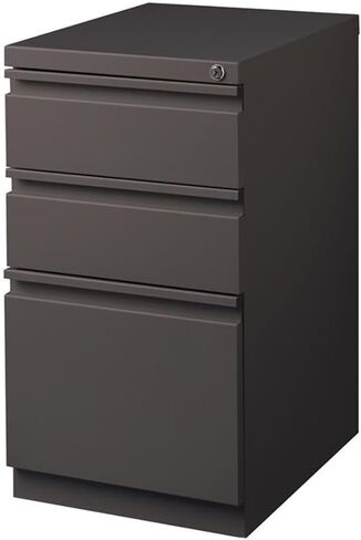 BOWERY HILL 20" 3-Drawer Modern Metal Mobile Pedestal File Cabinet in Espresso in Saudi Arabia