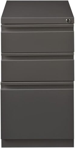 BOWERY HILL 20" 3-Drawer Modern Metal Mobile Pedestal File Cabinet in Espresso in Saudi Arabia