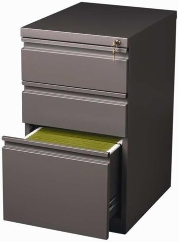 BOWERY HILL 20" 3-Drawer Modern Metal Mobile Pedestal File Cabinet in Espresso in Saudi Arabia