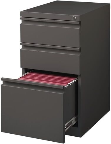 BOWERY HILL 20" 3-Drawer Modern Metal Mobile Pedestal File Cabinet in Espresso in Saudi Arabia