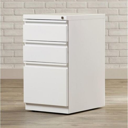 Scranton & Co 20 "3-Drawer Modern Metal Mobile Fistal File Cabinet in White in Kuwait
