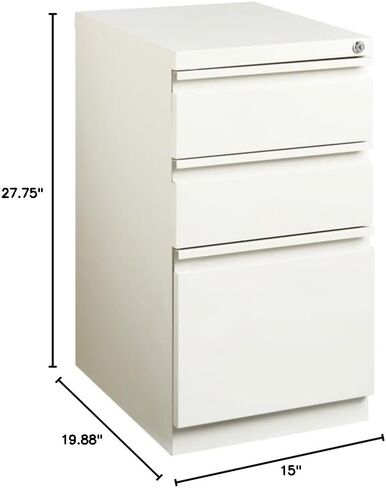Scranton & Co 20 "3-Drawer Modern Metal Mobile Fistal File Cabinet in White in Kuwait