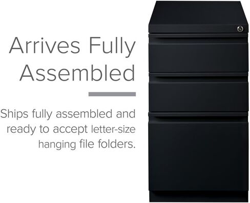 BOWERY HILL 20" 3-Drawer Modern Metal Mobile Pedestal File Cabinet in Espresso in Saudi Arabia