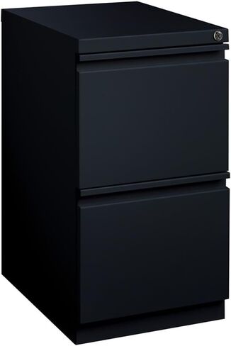BOWERY HILL 20" 2-Drawer Modern Metal Mobile Pedestal File Cabinet in Black in Saudi Arabia