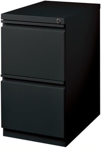 BOWERY HILL 20" 2-Drawer Modern Metal Mobile Pedestal File Cabinet in Black in Saudi Arabia