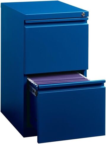 BOWERY HILL 20" 2-Drawer Modern Metal Mobile Pedestal File Cabinet in Black in Saudi Arabia