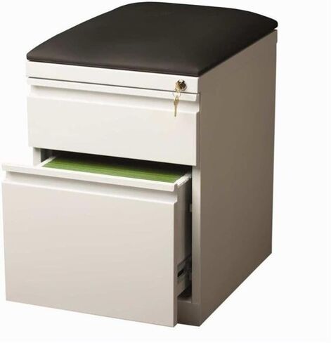 BOWERY HILL 20" 2-Drawer Modern Metal Mobile Pedestal File Cabinet in Black in Saudi Arabia