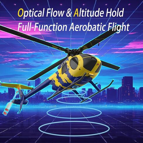 RC ERA C184 MD500 Remote Control Helicopter with Gyro & Optical Flow – 4CH Flybarless RC Helicopter with Altitude Hold, One-Key Takeoff, Outdoor Flying Toy for Adults & Beginners (1 Battery in Kuwait