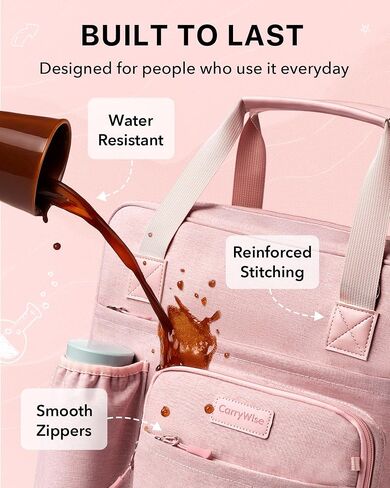 Upgraded 3 Rings Zipper Binder Organizer 3 Inch Zippered Binders with Strap Large Zip Up Portfolio Folder Bag with 9 Pockets Laptop Compartment for Office Travel, Pink in Kuwait
