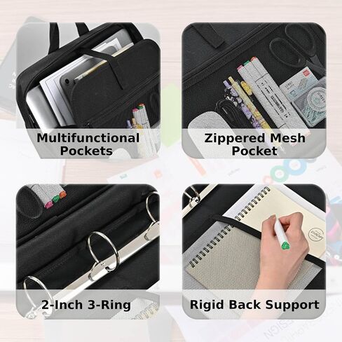 Zipper Binder with Strap - 2 Inch 3-Ring Trapper Keeper Binder - 500-Sheet Capacity - Multi-Pocket Organizer Binder for School and Office (Pink) in Saudi Arabia