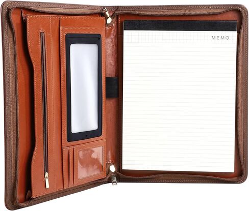 Pro Pu Leather Padfolio - 10.1 "منظم محفظة الأعمال مع الجيب اللوحي والهاتف ، حامل المستندات السحابية ، فتحات البطاقات ووسادة الكتابة | هدية تنفيذية للمحترفين (أسود) in Saudi Arabia