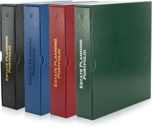 Estate Planning Portfolio Binder with Tabs and Slipcase – Organizer for Wills, Trusts, Legal Documents & Financial Records – Durable 3 Ring Binder with Section Dividers for Easy Estate Organization in Saudi Arabia