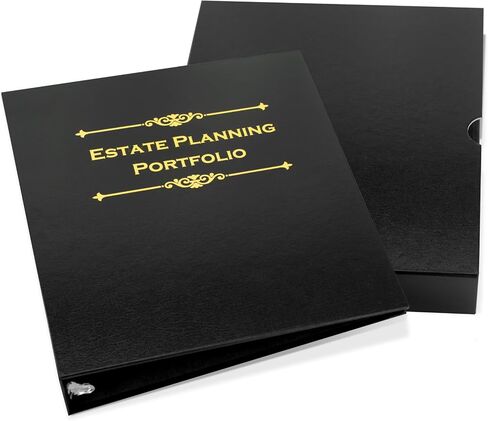 Estate Planning Portfolio Binder with Tabs and Slipcase – Organizer for Wills, Trusts, Legal Documents & Financial Records – Durable 3 Ring Binder with Section Dividers for Easy Estate Organization in Saudi Arabia