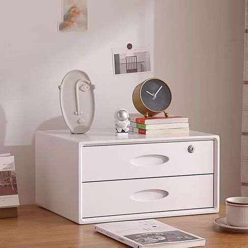 Desktop File Cabinet,Solid Wood Storage Box with Lock,Desk Drawers Organizer and Accessories(Wood,3 drawer) in Saudi Arabia