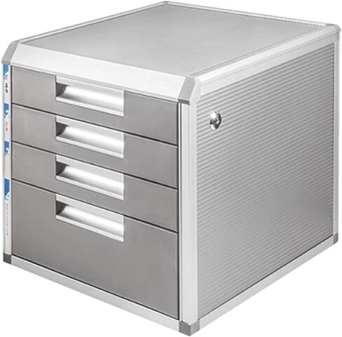 Desktop File Cabinets with Safety Lock Drawers - Lightweight Mobile Low Profile Storage for Office, Home, and Company Documents(4-Layers) (Grigio 5) in Saudi Arabia
