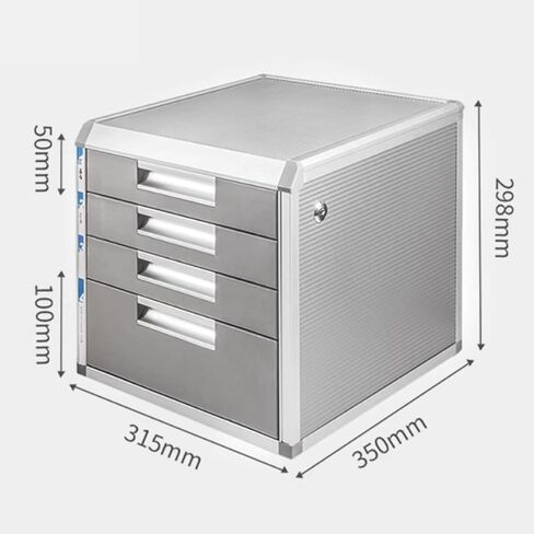 Desktop File Cabinets with Safety Lock Drawers - Lightweight Mobile Low Profile Storage for Office, Home, and Company Documents(4-Layers) (Grigio 5) in Saudi Arabia