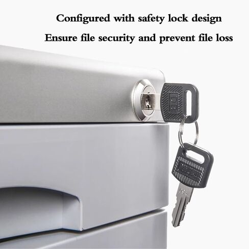 Desktop File Cabinets with Safety Lock Drawers - Lightweight Mobile Low Profile Storage for Office, Home, and Company Documents(4-Layers) (Grigio 5) in Saudi Arabia