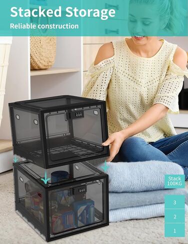 صندوق قفل - 11.9 × 9.3 × 7.6 بوصة، صندوق أمان طبي شفاف مع رمز آمن للأدوية، صندوق قابل للقفل للوجبات الخفيفة للثلاجة، صندوق قابل للقفل لخزانة تخزين المكتب/سجن الهاتف in Kuwait