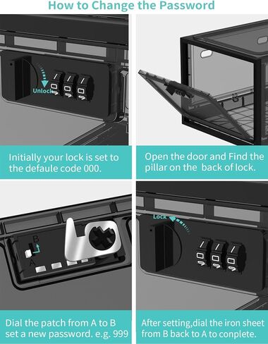 صندوق قفل - 11.9 × 9.3 × 7.6 بوصة، صندوق أمان طبي شفاف مع رمز آمن للأدوية، صندوق قابل للقفل للوجبات الخفيفة للثلاجة، صندوق قابل للقفل لخزانة تخزين المكتب/سجن الهاتف in Kuwait